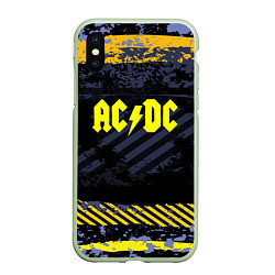 Чехол iPhone XS Max матовый AC/DC: Danger Style, цвет: 3D-салатовый