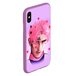 Чехол iPhone XS Max матовый Lil Peep: Pink Edition, цвет: 3D-фиолетовый — фото 2