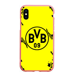 Чехол iPhone XS Max матовый FC Borussia Dortmund: Yellow & Black