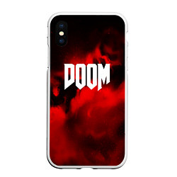 Чехол iPhone XS Max матовый DOOM: Red Fog, цвет: 3D-белый