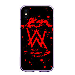 Чехол iPhone XS Max матовый Alan Walker: Music Space, цвет: 3D-светло-сиреневый