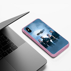 Чехол iPhone XS Max матовый Skillet: Smoke, цвет: 3D-розовый — фото 2