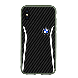 Чехол iPhone XS Max матовый BMW CARBON БМВ КАРБОН