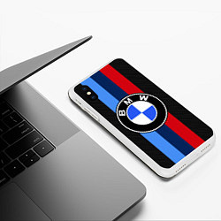 Чехол iPhone XS Max матовый BMW SPORT, цвет: 3D-белый — фото 2