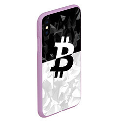 Чехол iPhone XS Max матовый Bitcoin: Poly Style, цвет: 3D-сиреневый — фото 2