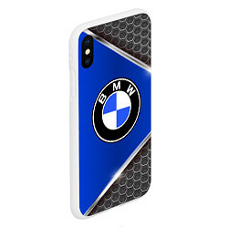 Чехол iPhone XS Max матовый BMW: Blue Metallic, цвет: 3D-белый — фото 2