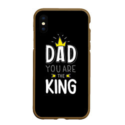 Чехол iPhone XS Max матовый Dad you are the King, цвет: 3D-коричневый