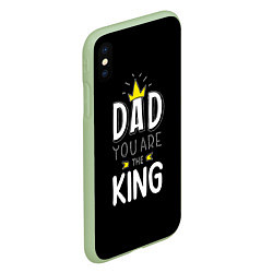 Чехол iPhone XS Max матовый Dad you are the King, цвет: 3D-салатовый — фото 2