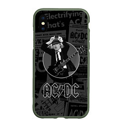 Чехол iPhone XS Max матовый AC/DC: Black Devil, цвет: 3D-темно-зеленый