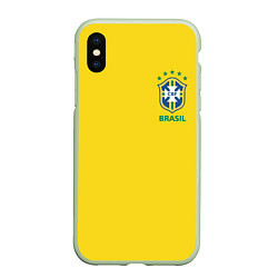 Чехол iPhone XS Max матовый Сборная Бразилии