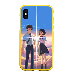 Чехол iPhone XS Max матовый Your Name, цвет: 3D-желтый