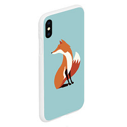 Чехол iPhone XS Max матовый Minimal Fox, цвет: 3D-белый — фото 2