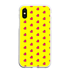 Чехол iPhone XS Max матовый 8 bit yellow love, цвет: 3D-белый