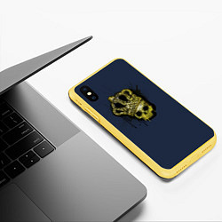 Чехол iPhone XS Max матовый Cs:go - Crown graffiti Корона, цвет: 3D-желтый — фото 2