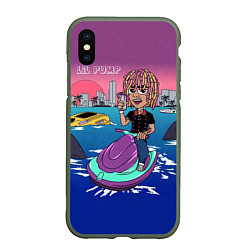 Чехол iPhone XS Max матовый Lil Pump on the water, цвет: 3D-темно-зеленый