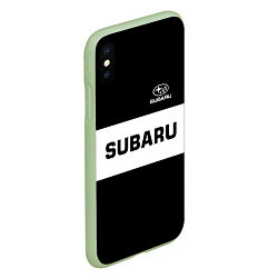 Чехол iPhone XS Max матовый Subaru: Black Sport, цвет: 3D-салатовый — фото 2