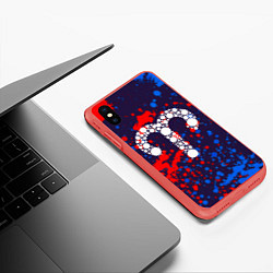 Чехол iPhone XS Max матовый Яркий Овен, цвет: 3D-красный — фото 2