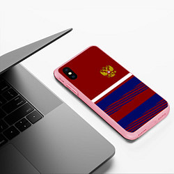 Чехол iPhone XS Max матовый Герб РФ: Красный стиль, цвет: 3D-баблгам — фото 2