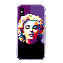 Чехол iPhone XS Max матовый Marilyn Monroe, цвет: 3D-светло-сиреневый