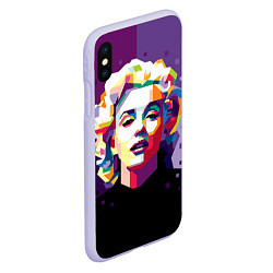 Чехол iPhone XS Max матовый Marilyn Monroe, цвет: 3D-светло-сиреневый — фото 2