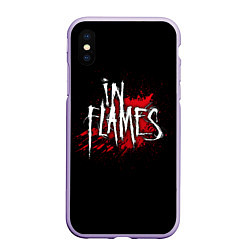Чехол iPhone XS Max матовый In Flames, цвет: 3D-светло-сиреневый