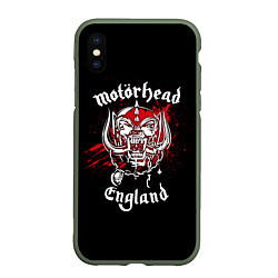 Чехол iPhone XS Max матовый Motorhead England, цвет: 3D-темно-зеленый