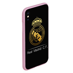 Чехол iPhone XS Max матовый FC Real Madrid: Gold Edition, цвет: 3D-розовый — фото 2