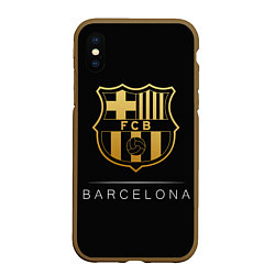 Чехол iPhone XS Max матовый Barcelona Gold Edition, цвет: 3D-коричневый