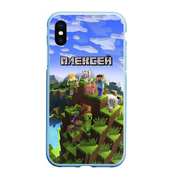 Чехол iPhone XS Max матовый Майнкрафт: Алексей