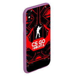 Чехол iPhone XS Max матовый CS:GO - Никита, цвет: 3D-фиолетовый — фото 2