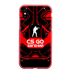 Чехол iPhone XS Max матовый CS:GO - Евгений, цвет: 3D-красный