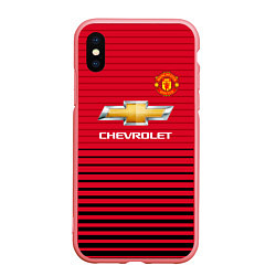 Чехол iPhone XS Max матовый FC Manchester United: Away 18/19, цвет: 3D-баблгам