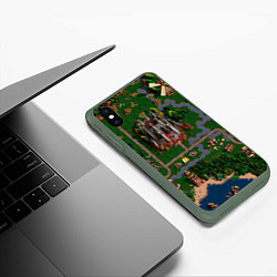Чехол iPhone XS Max матовый Heroes III: Map, цвет: 3D-темно-зеленый — фото 2