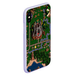 Чехол iPhone XS Max матовый Heroes III: Map, цвет: 3D-светло-сиреневый — фото 2