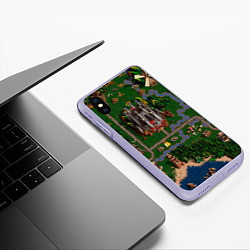 Чехол iPhone XS Max матовый Heroes III: Map, цвет: 3D-светло-сиреневый — фото 2