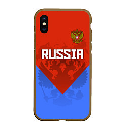 Чехол iPhone XS Max матовый Russia Red & Blue