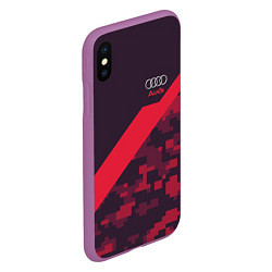 Чехол iPhone XS Max матовый Audi: Red Pixel, цвет: 3D-фиолетовый — фото 2