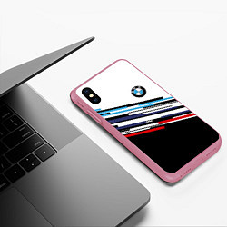 Чехол iPhone XS Max матовый BMW BRAND COLOR БМВ, цвет: 3D-малиновый — фото 2