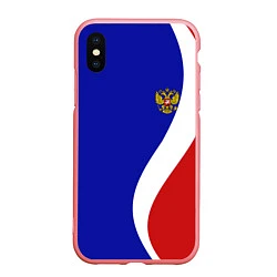 Чехол iPhone XS Max матовый Герб РФ Триколор, цвет: 3D-баблгам