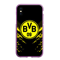 Чехол iPhone XS Max матовый Borussia FC: Sport Fashion, цвет: 3D-фиолетовый