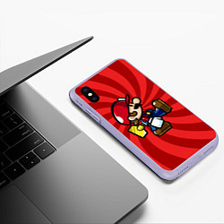 Чехол iPhone XS Max матовый Super Mario: Red Illusion, цвет: 3D-светло-сиреневый — фото 2