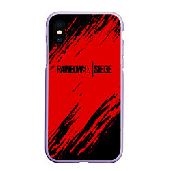 Чехол iPhone XS Max матовый R6S: Red Style, цвет: 3D-светло-сиреневый