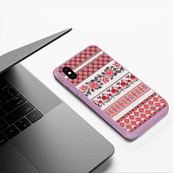Чехол iPhone XS Max матовый Старославянский узор, цвет: 3D-сиреневый — фото 2