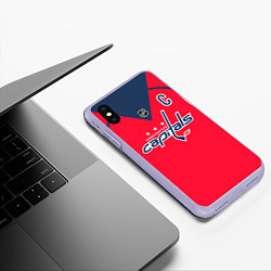Чехол iPhone XS Max матовый Washington Capitals: Ovechkin Red, цвет: 3D-светло-сиреневый — фото 2