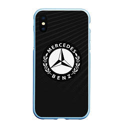 Чехол iPhone XS Max матовый Mercedes-Benz, цвет: 3D-голубой