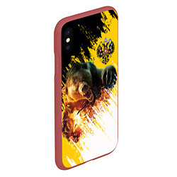 Чехол iPhone XS Max матовый Имперский медведь, цвет: 3D-красный — фото 2