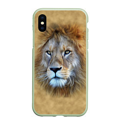 Чехол iPhone XS Max матовый Песчаный лев, цвет: 3D-салатовый