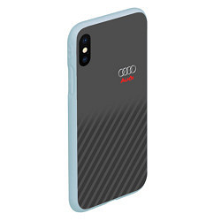 Чехол iPhone XS Max матовый Audi: Grey Sport Line, цвет: 3D-голубой — фото 2