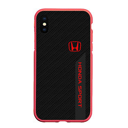 Чехол iPhone XS Max матовый Honda: Sport Line, цвет: 3D-красный