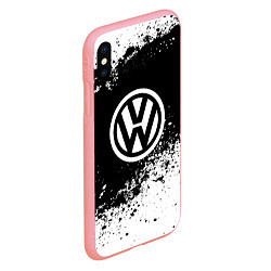 Чехол iPhone XS Max матовый Volkswagen: Black Spray, цвет: 3D-баблгам — фото 2